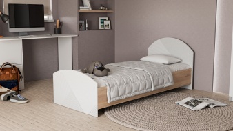 Кровать светлая Веер BMS 100х200 см