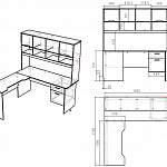 Чертеж Угловой компьютерный стол Дайв 5 BMS