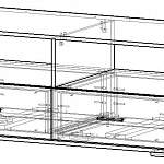 Чертеж Тумба Vigo с двумя ящиками BMS