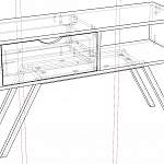 Чертеж Столик журнальный Микки с выдвижным ящиком BMS