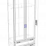 Чертеж Шкаф распашной двухдверный Блиц-2.2 BMS