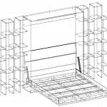 Чертеж Шкаф-кровать с диваном Григ BMS