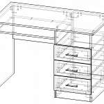 Чертеж Письменный стол ПС-02 BMS