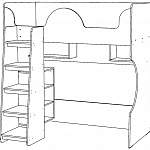 Чертеж Кровать чердак Бемби 10м BMS
