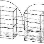 Чертеж Мебель для комнаты ребенка Планета BMS
