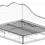 Чертеж Угловая кровать с мягким изголовьем Лилия BMS