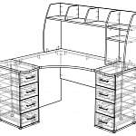 Чертеж Компьютерный угловой стол Пентиум 3 BMS