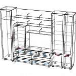 Чертеж Стенка для гостиной Инесса 7 BMS