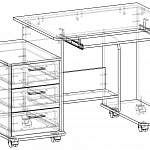 Чертеж Компьютерный стол СС 08.01 BMS