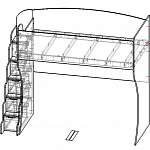 Чертеж Кровать-чердак с диваном Василиса 1 BMS