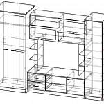 Чертеж Стенка для гостиной комнаты Мадрид-1 BMS
