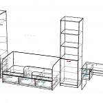 Чертеж Мебель для детской комнаты Рико Модерн BMS