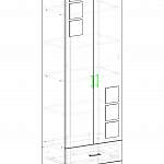 Чертеж Распашной шкаф Паулина 25 BMS