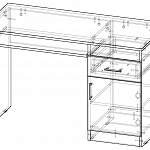 Чертеж Письменный стол ВЛСП03 BMS