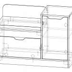 Чертеж Тумба для обуви Myau ТО-12 BMS