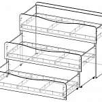 Чертеж Детская кровать трехместная выдвижная Матрешка BMS
