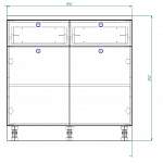 Чертеж Шкаф нижний с 2-мя дверцами и 2-мя ящиками Шарлин BMS
