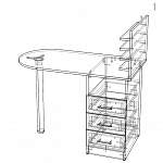 Чертеж Стол маникюрный Порше BMS