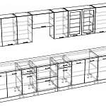 Чертеж Кухня модульная Прага композиция 2 BMS