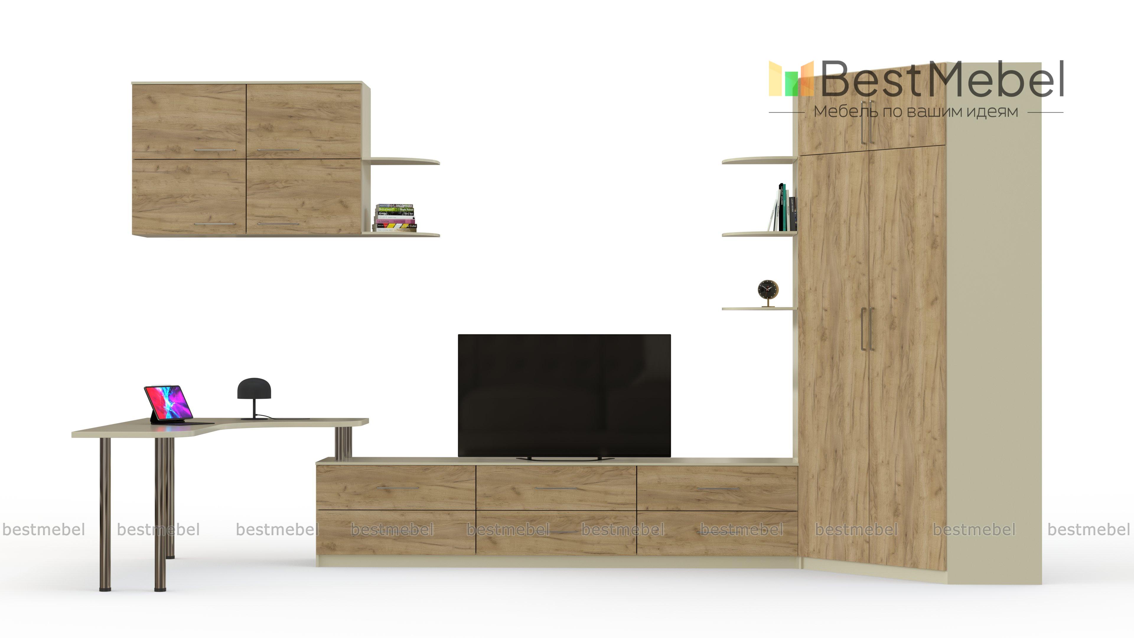 Стенка с компьютерным столом Маркус BMS - Фото