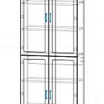 Чертеж Закрытый книжный шкаф Венера BMS