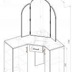 Чертеж Угловой косметический столик Фанни-4 BMS