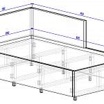 Чертеж Угловая кровать Мария 1 BMS