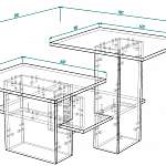 Чертеж Журнальный стол Trio BMS