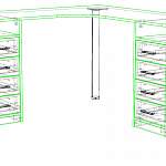 Чертеж Угловой письменный стол для двоих Нико 80 BMS