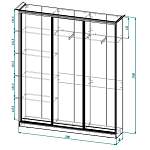 Шкаф-купе Инесса 2 BMS (Белье - Платье (станд. 3))