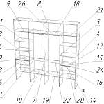 Схема сборки Стеллаж для одежды Мирта 59 BMS