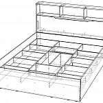 Чертеж Кровать с полками Лия 2 BMS