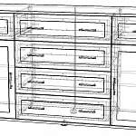 Чертеж Комод с ящиками и полками мод.168 BMS