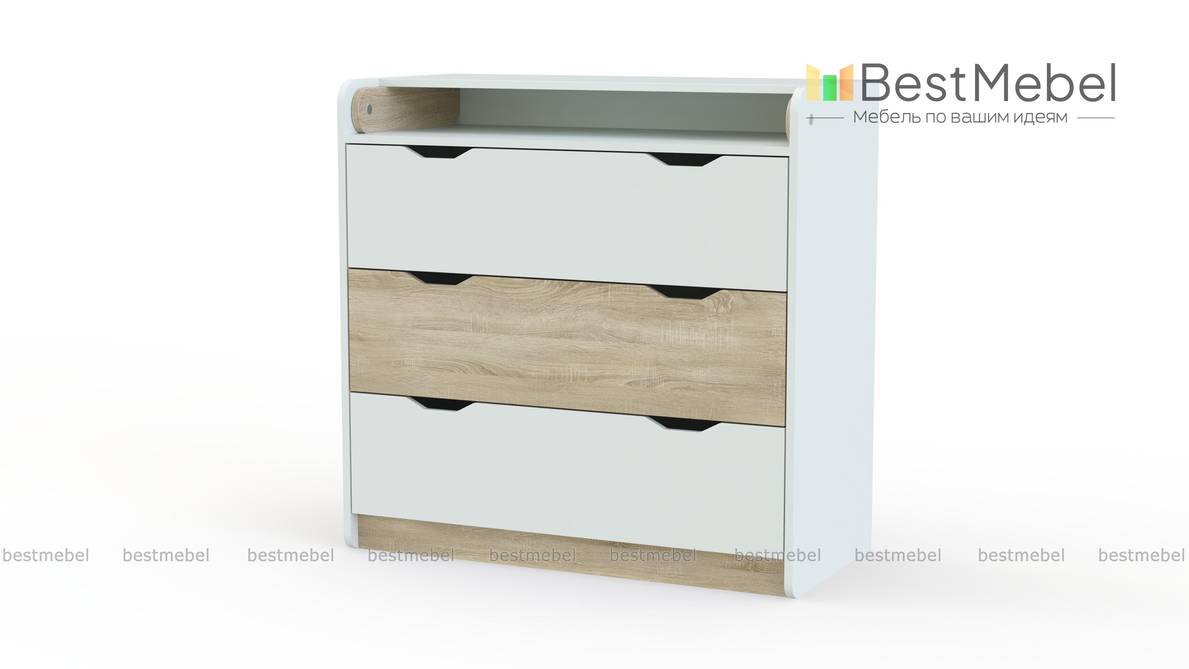 Комод-пеленатор Colour на 3 ящика BMS - Фото