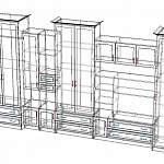 Чертеж Стенка в гостиную Бравия-1 BMS