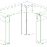 Чертеж Стол офисный угловой Снег-16 BMS