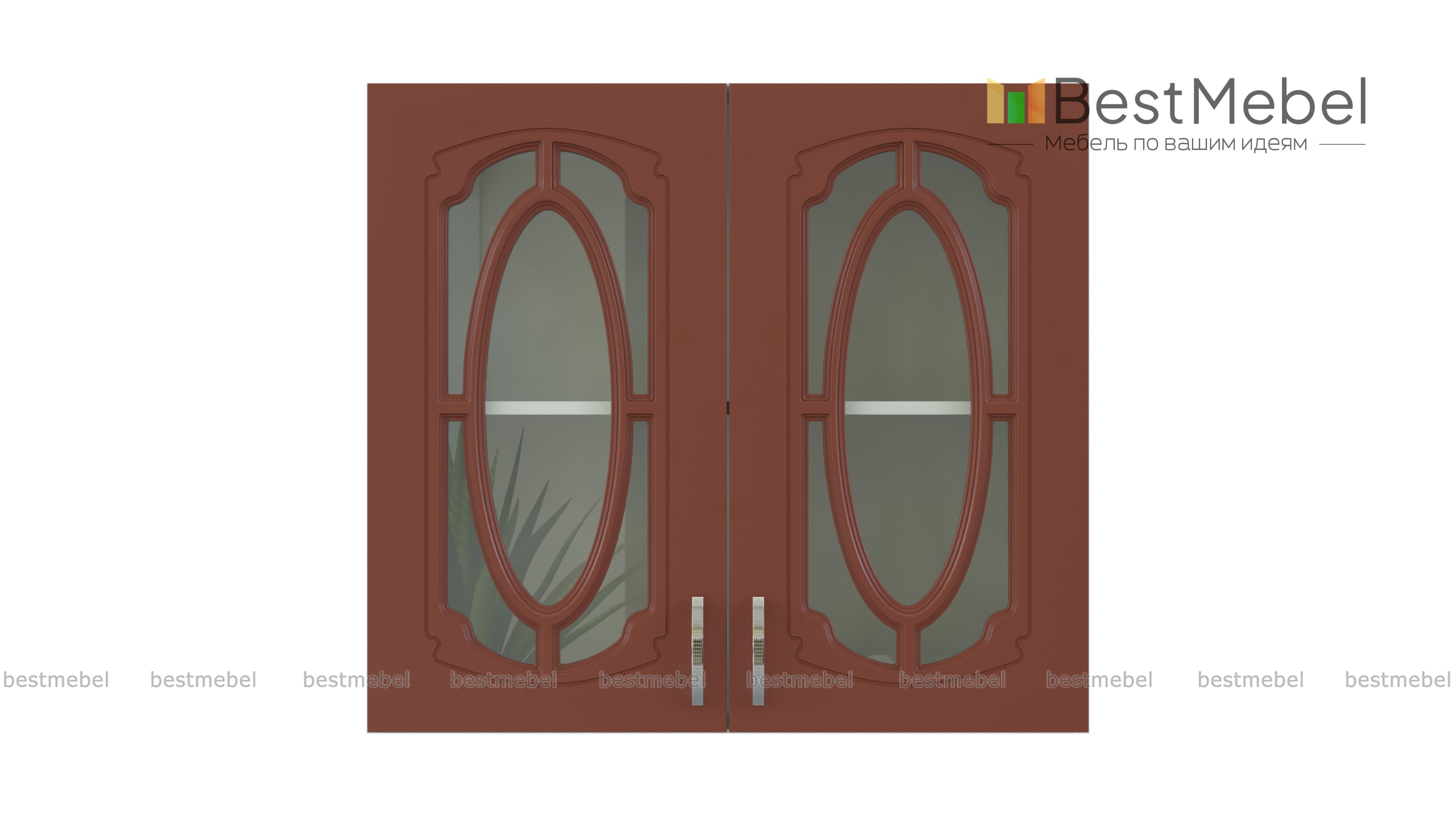 Шкаф верхний с 2-мя остекленными дверцами Настя BMS - Фото