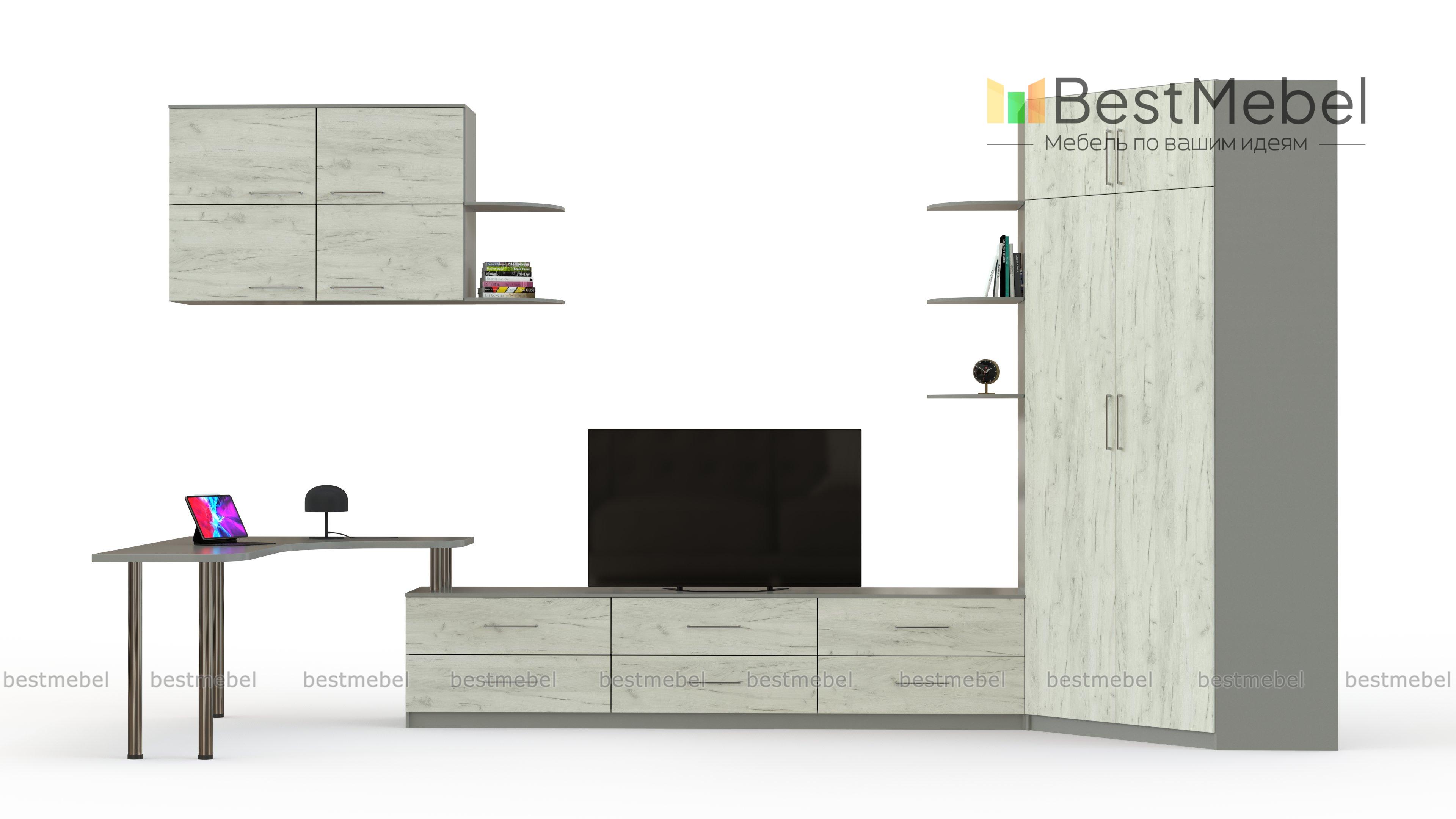 Стенка с компьютерным столом Маркус BMS - Фото