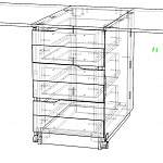 Чертеж Кухонный стол Немо 4 BMS