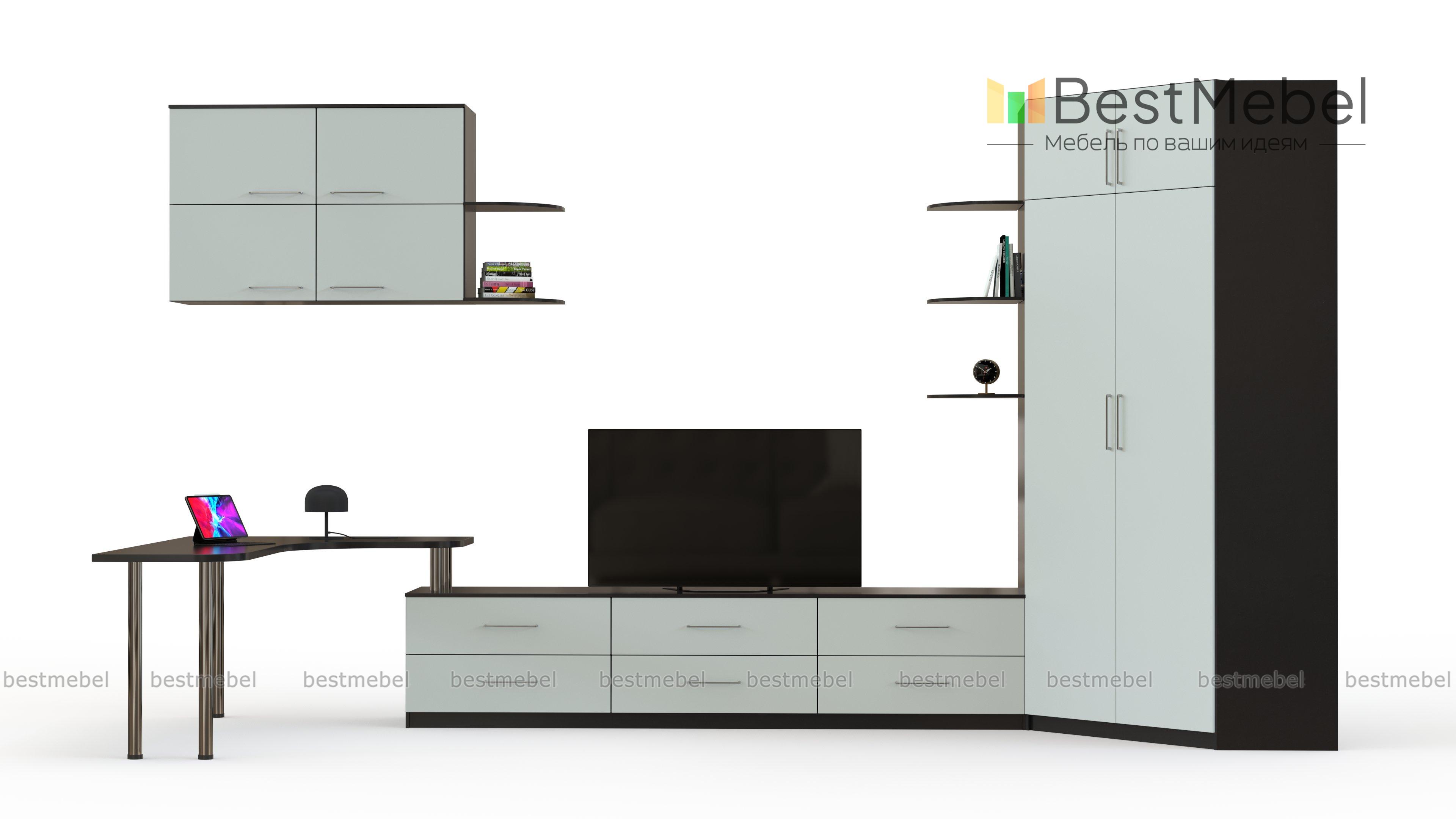 Стенка с компьютерным столом Маркус BMS - Фото