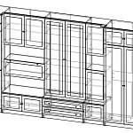 Чертеж Мебельная стенка Карина BMS