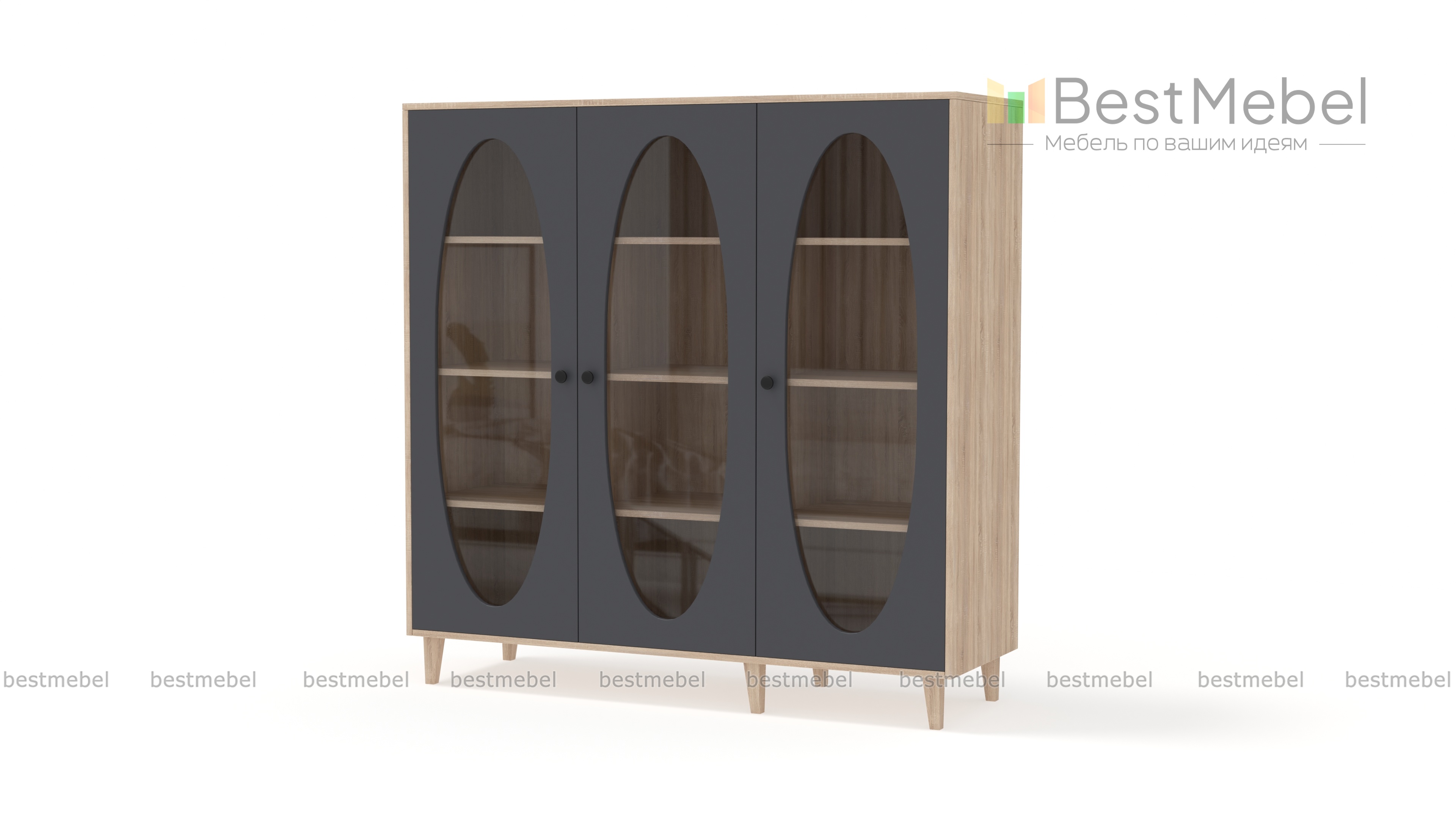 Шкаф книжный Брукс 3 BMS